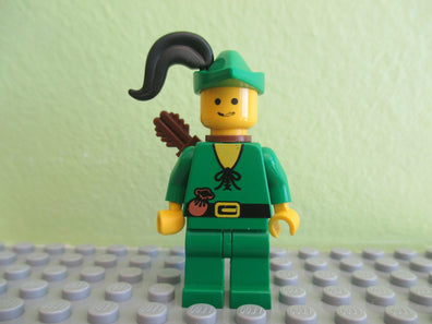 LEGO Minifigure-forestman - Poutch, green Hat, Black Feather, Quiver (set 1974)-Castle / Forestmen-cas240a-Creative Brick Builders